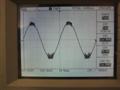 20Hz Sine wave, 4R load, threshold of clipping. Shows instability on the top and bottom of the waveform.