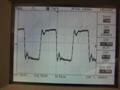 5kHz square wave, 4R, threshold of clipping. Shows damped ringing, but is still up to 50V peak-peak.