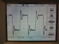 5kHz square wave, 8R, threshold of clipping. Shows underdamped ringing up to 140V peak-peak.