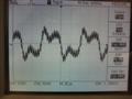 10kHz square wave, 8R, low level. Switching residual rides over waveform. 50% overshoot despite being very low level (approx 10V p-p).