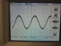 10kHz sine wave, half power, 8R. Note the notches on the rising and falling edges of the waveform. This is rail switching distortion inherent in some class G/H designs.