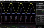 Mains power waveforms for 1kHz, 8R