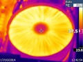 Thermal image of toroid after running at 1kHz 4R full power with the lid off for 10 mins. No hot-spots, approx 55C.