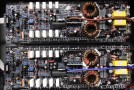 Zoomed in version of previous image. the two large toroidal inductors per channel are the buck converters for the supply rail modulation. Neat and tidy symmetrical through-hole layout