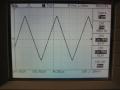 1kHz triangle wave, full power, 4R. Extremely good, very symmetrical and extremely linear.