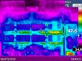 Thermal image of the amplifier running full power into 8R.