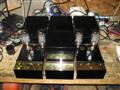The full amplifier system with both monoblocks and central power supply after re-biasing with new valves