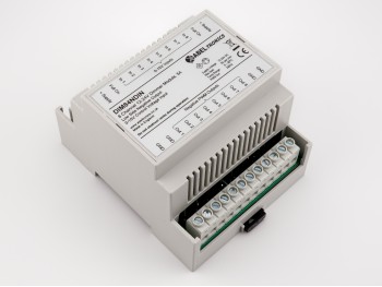 DIM84NDIN 8 Channel Negative LED Dimmer. 0-10 Volt Controlled, DIN-mount. PWM, 12V 24V Low Voltage - Product Image 1